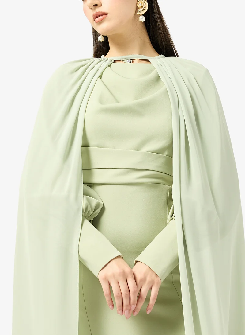 Iyra  Puff Sleeve Side Slit Dress for Women | Best Price UAE